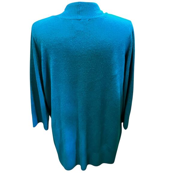 Vintage Size PM Womens Designer Originals Open Cardigan Teal Lyons Blue Fall - Picture 2 of 5